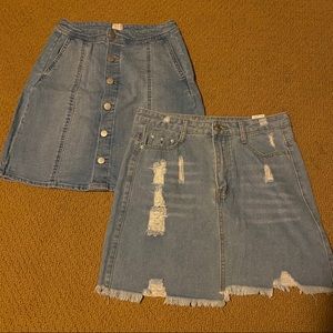 Denim skirt bundle!! a new day skirt with buttons
